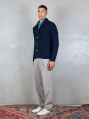 Luigi Gentile Maglia <BR/>Cardigan Collo Sciallato LG1181 90 Luigi Gentile 