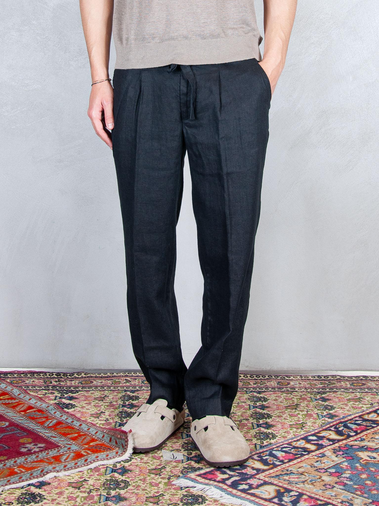 Seinse Pantaloni Coulisse Lino PSE1527 NERO Seinse 
