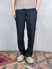 Seinse Pantaloni <BR/>Coulisse Lino PSE1527 NERO Seinse 