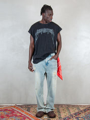Acupuncture T-shirt   <BR/>Studded Metal STUDDED METAL S/L WASHED BLACK Acupuncture 