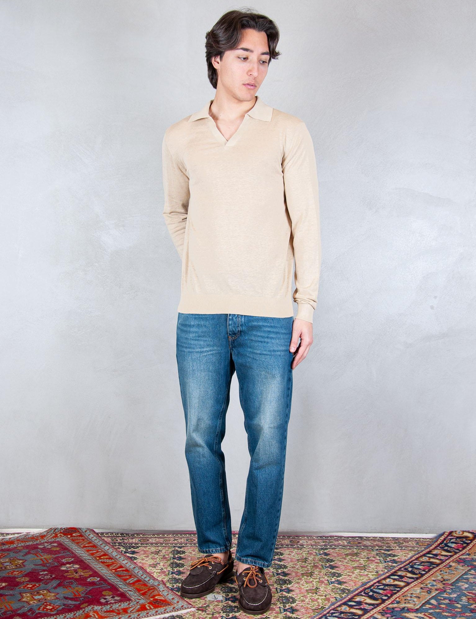 >Polo Capri Cotone e Seta ME3319 BEIGE Seinse 