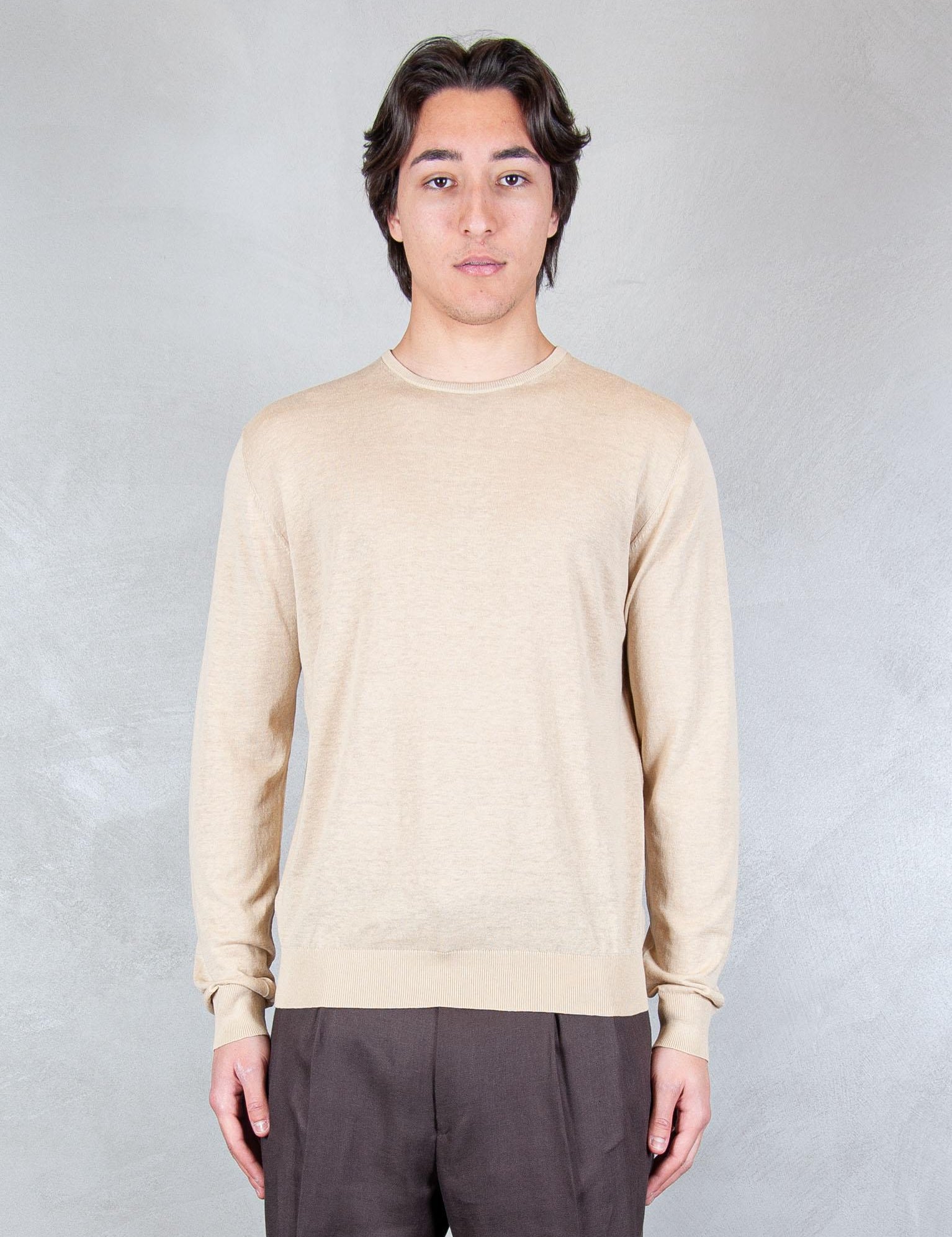 >Girocollo Cotone e Seta ME3318 BEIGE Seinse 