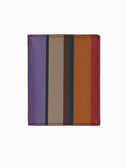 Gallo <BR/>Porta carta di credito unisex in pelle martellata beige righe multicolor AP515786 32650 Gallo 