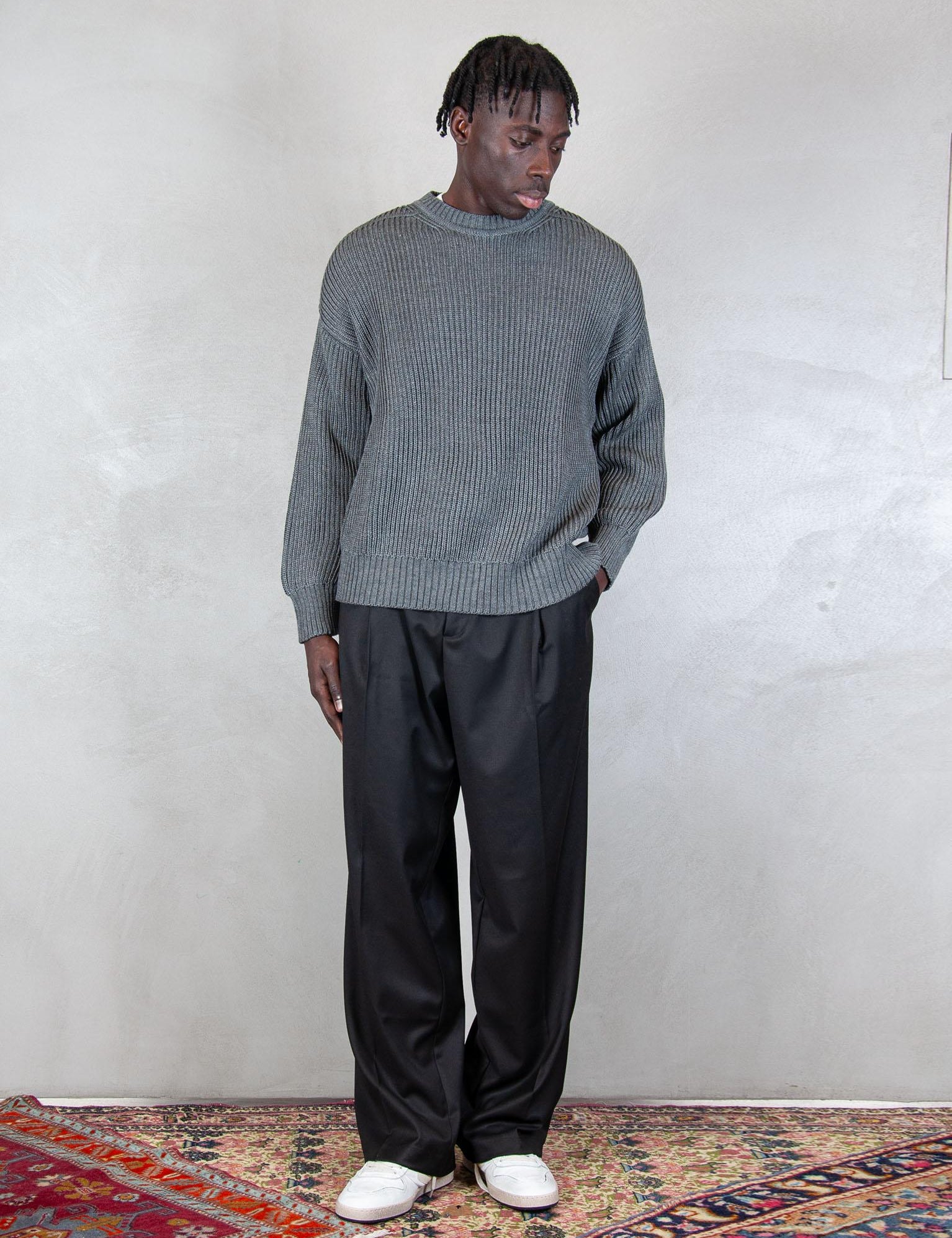 >Rib Sweater RIB SWEATER DARK GREY Hi Five 