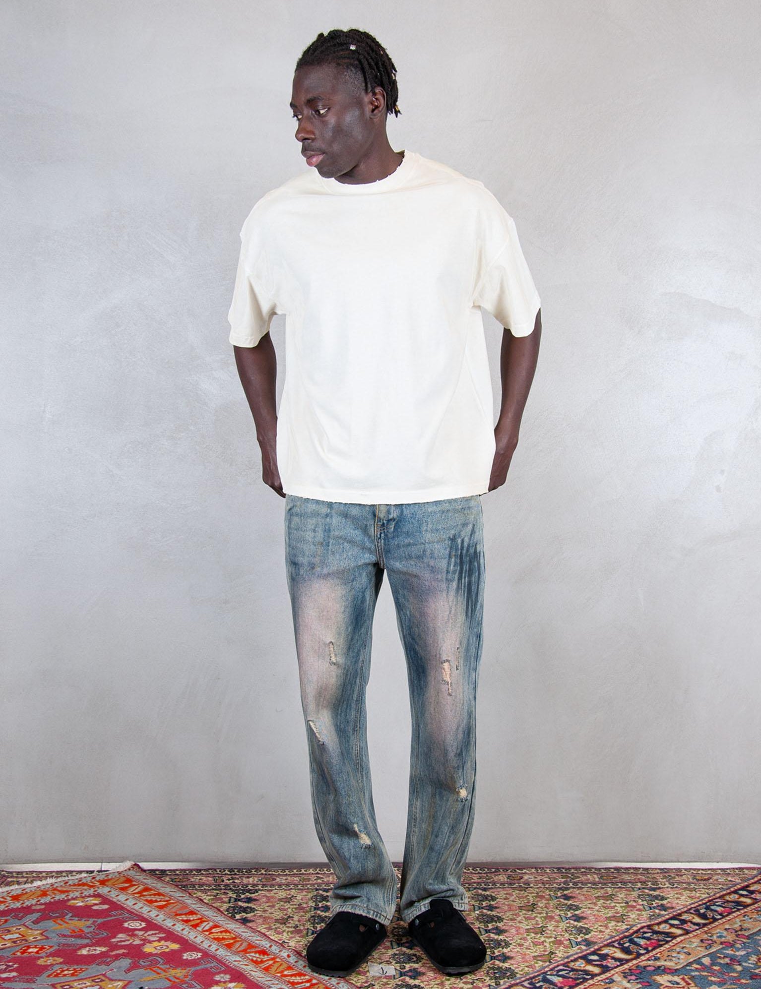 >Vintage Wash Boxy VINTAGE WASH BOXY CREAM Hi Five 