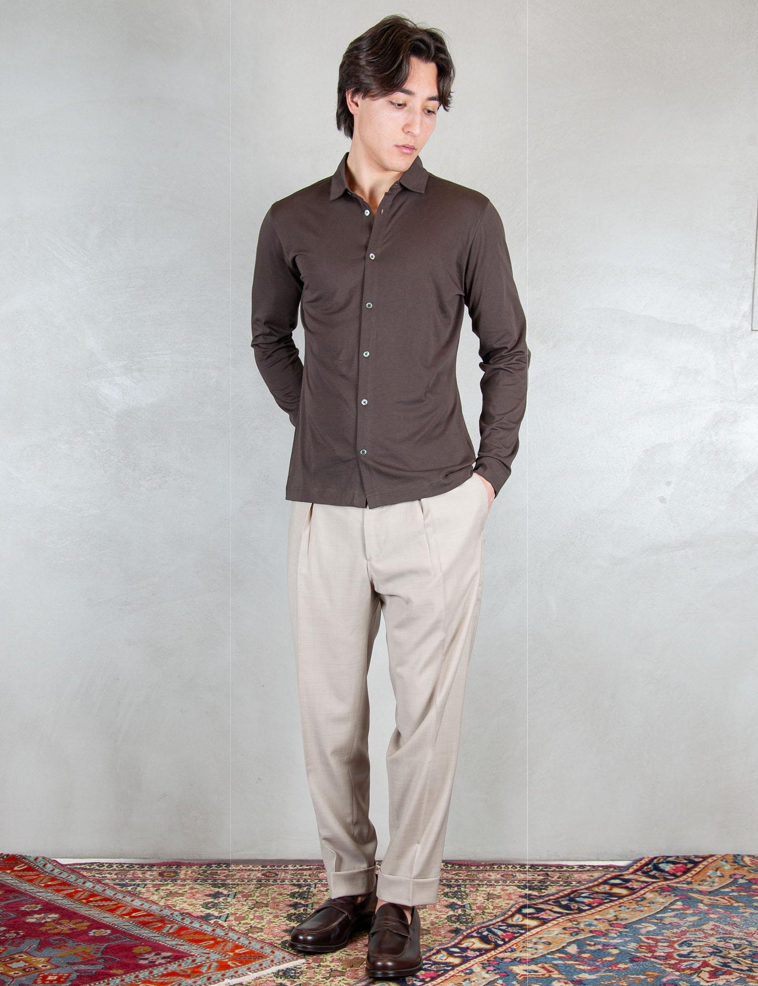 >Camicia Cotone Pima DK17109 MORO Raphael - Dkt 