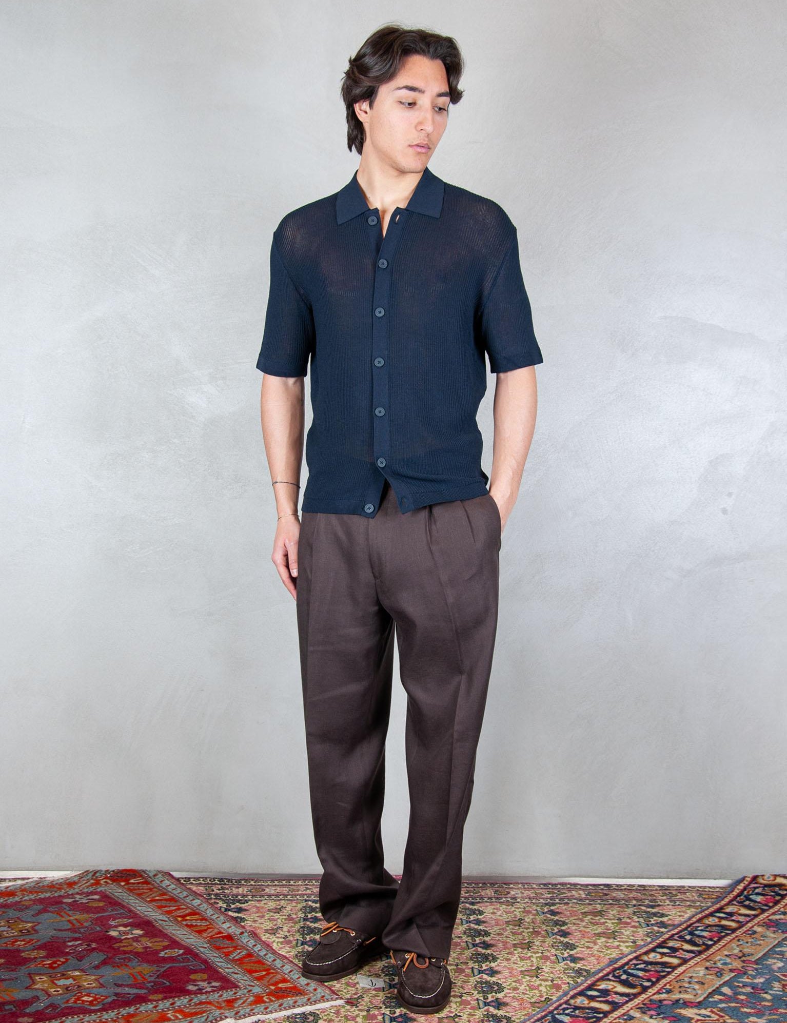 >Camicia Traforata ME3204 BLUE NAVY Seinse 