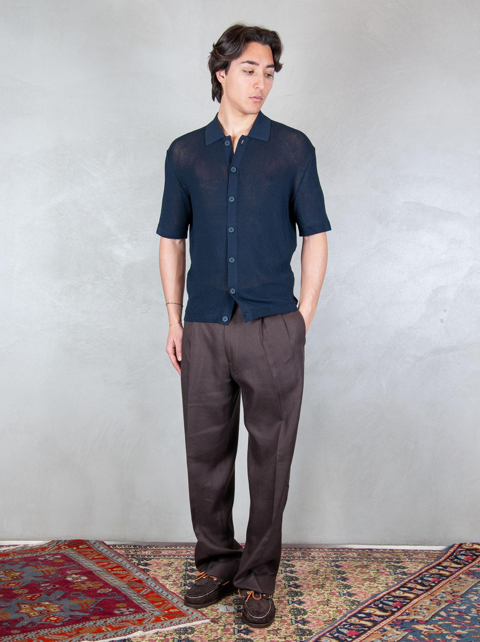 Seinse Maglia Camicia Traforata ME3204 BLUE NAVY Seinse 