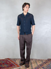 Seinse Maglia <BR/>Camicia Traforata ME3204 BLUE NAVY Seinse 