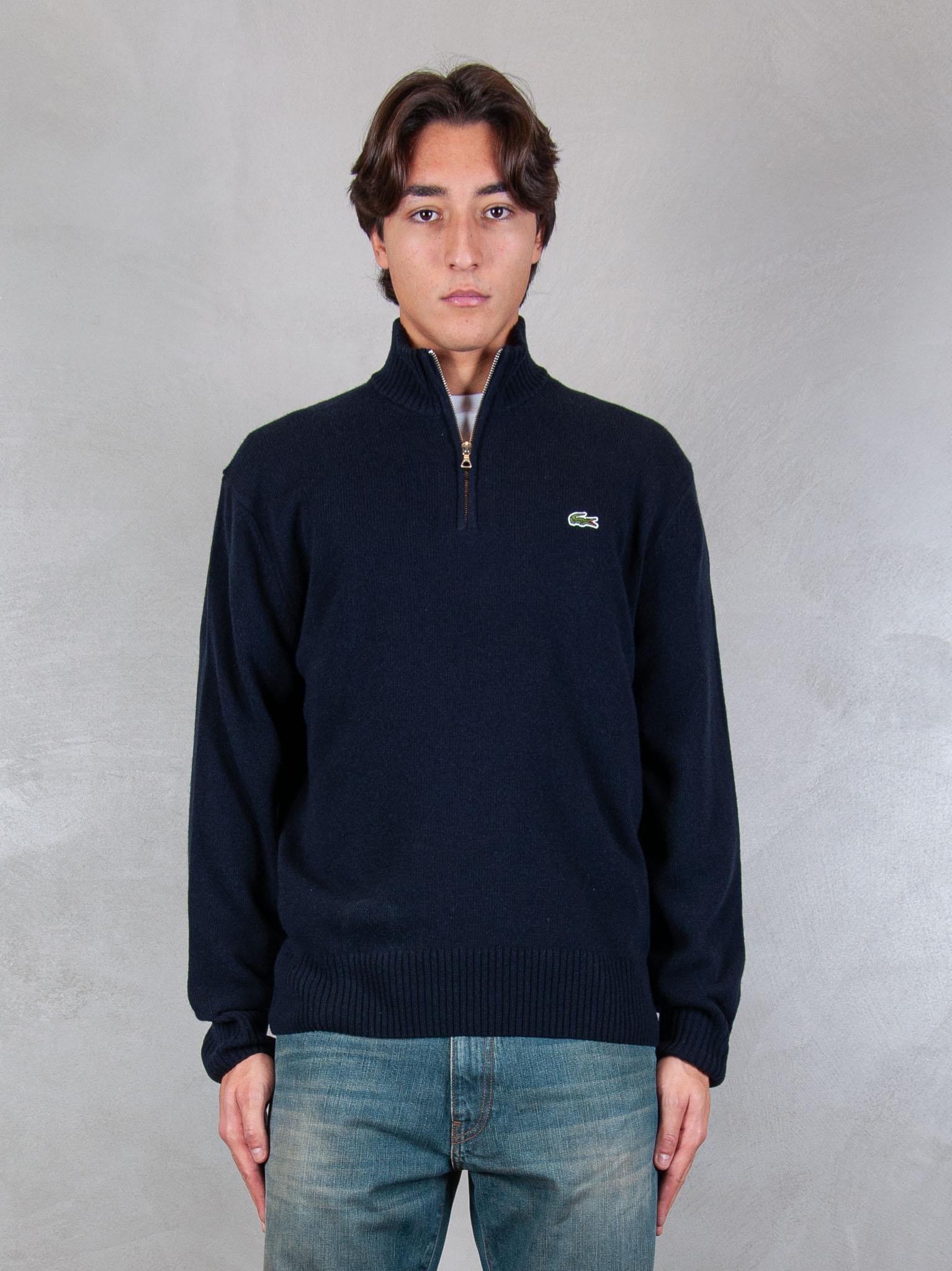 Lacoste Maglione half zip in lana cardata AH3052 166 Lacoste 