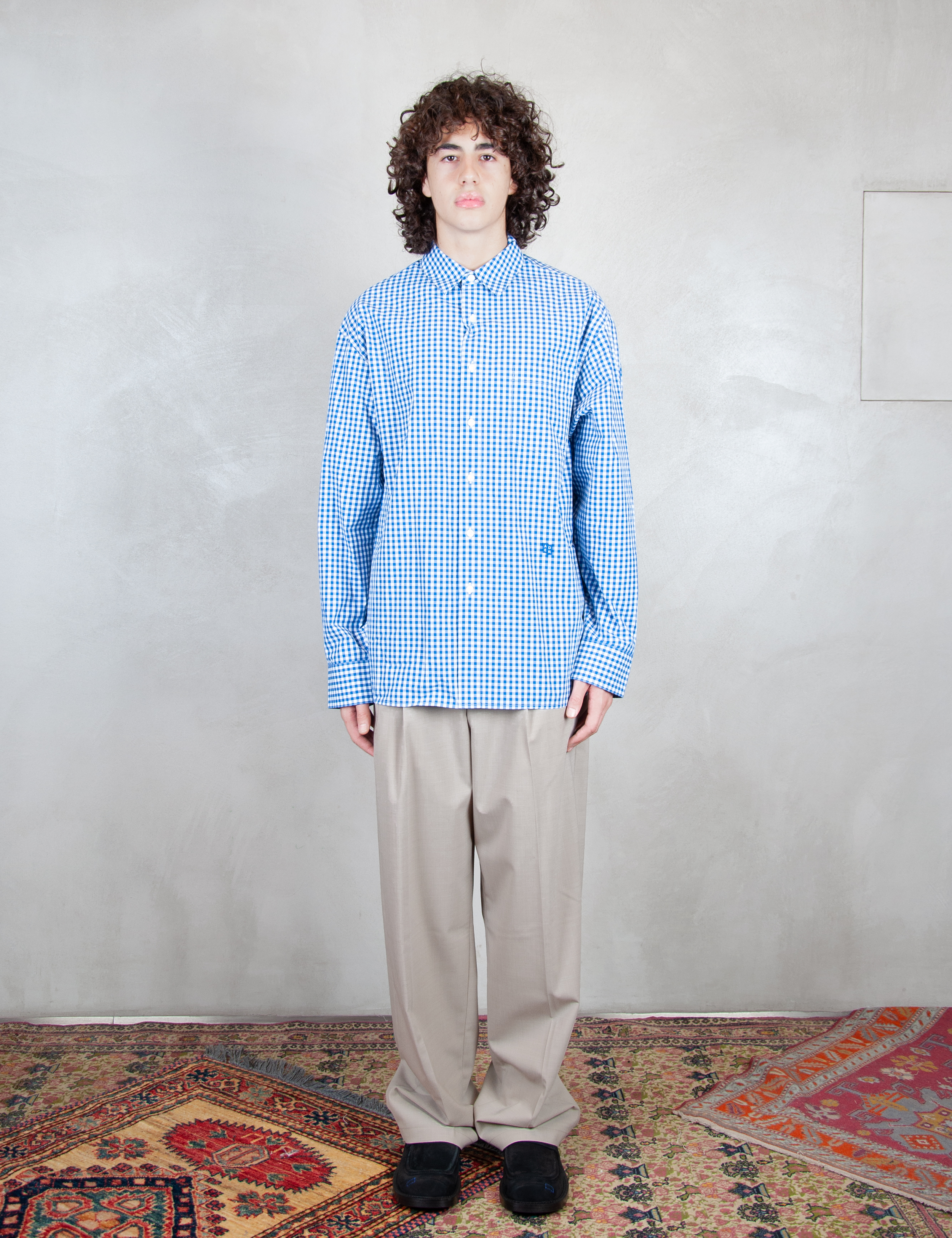 >Check Shirt BMSGFYSH0102 BL-BLUE Ader Error 
