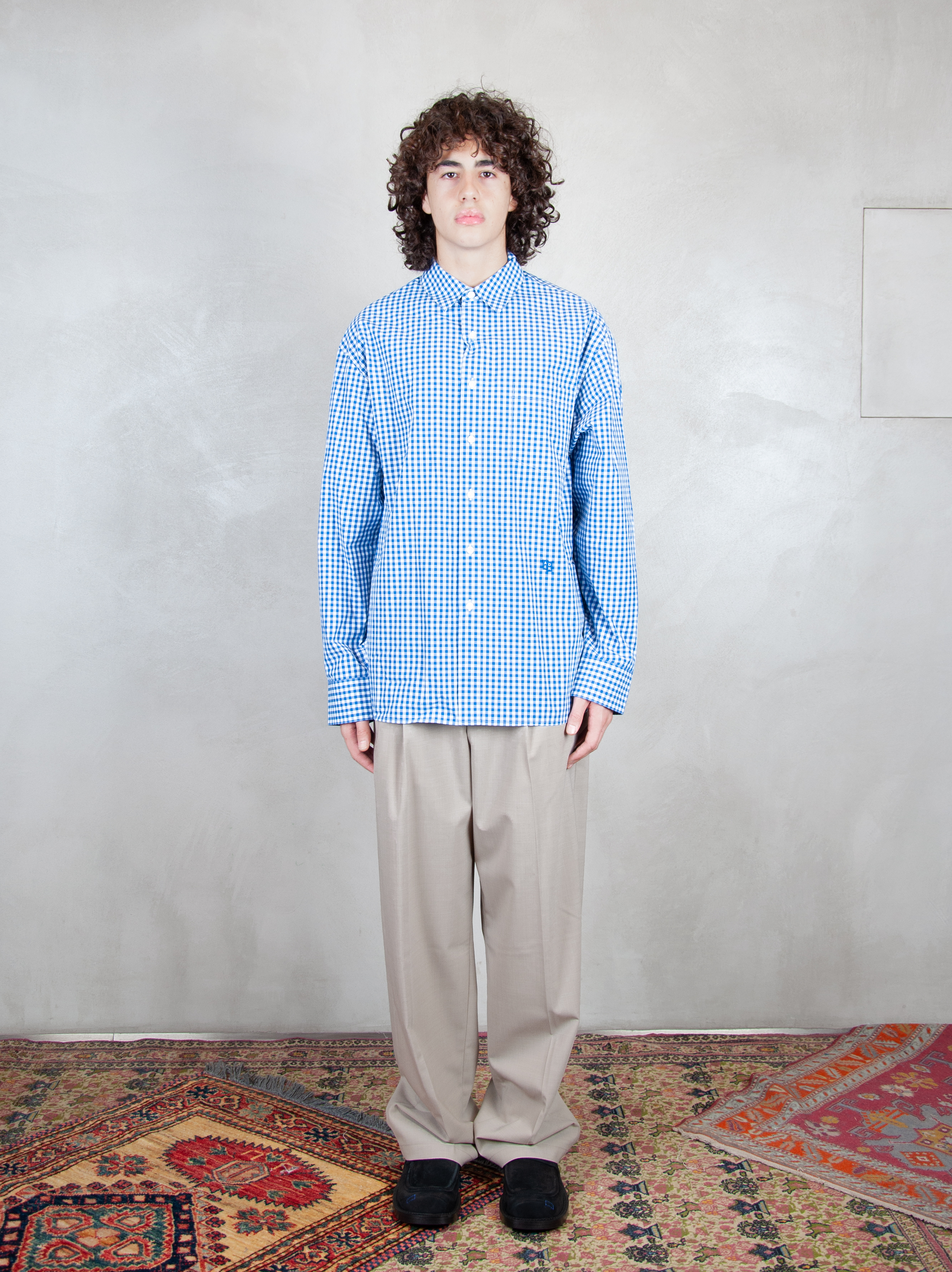Ader Error Camicia Check Shirt BMSGFYSH0102 BL-BLUE Ader Error 