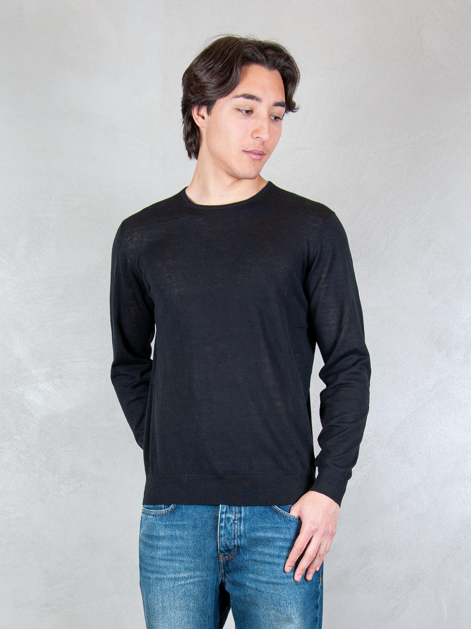Seinse Maglia Girocollo Cotone e Seta ME3318 NERO Seinse 