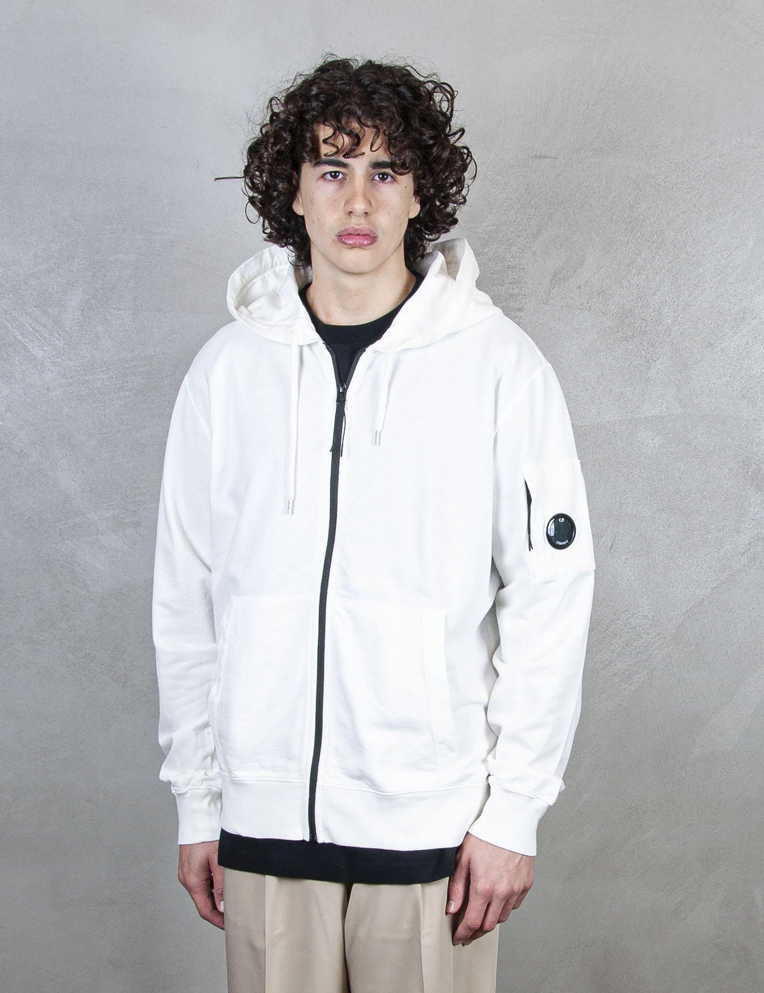 Hooded Sweatshirt Open Light Fleece SS057A-2246G 103 C.P. company 