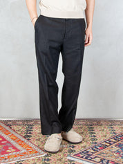 I'M Brian <BR/>Pantalone Regular Lino PA3703 NERO I'm Brian 