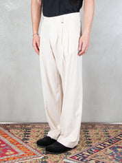 I'M Brian <BR/>Pantalone Loose 2 pinces PA3680 PANNA I'm Brian 