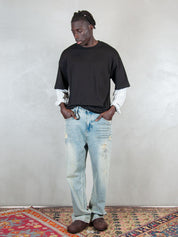 Acupuncture T-shirt <BR/>Layered Long T1 LAYERED LONG T2 WASHED BLACK Acupuncture 