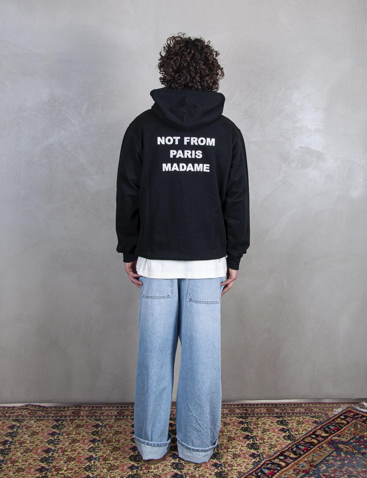 >Le Hoodie Slogan HO162-CO127 BL Drôle De Monsieur 