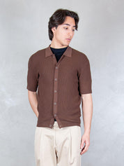 Seinse Maglia <BR/>Camicia Traforata ME3204 MOKA Seinse 