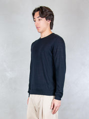 Seinse Maglia <BR/>Girocollo Cotone e Seta ME3318 BLUE NAVY Seinse 