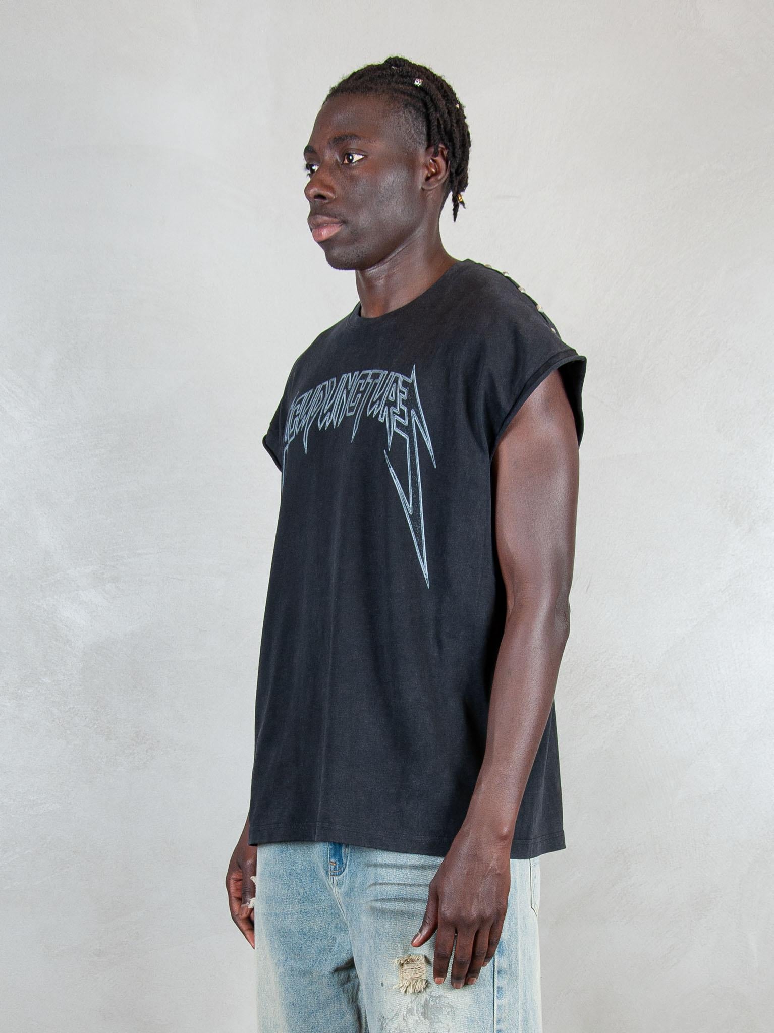 Acupuncture T-shirt   Studded Metal STUDDED METAL S/L WASHED BLACK Acupuncture 