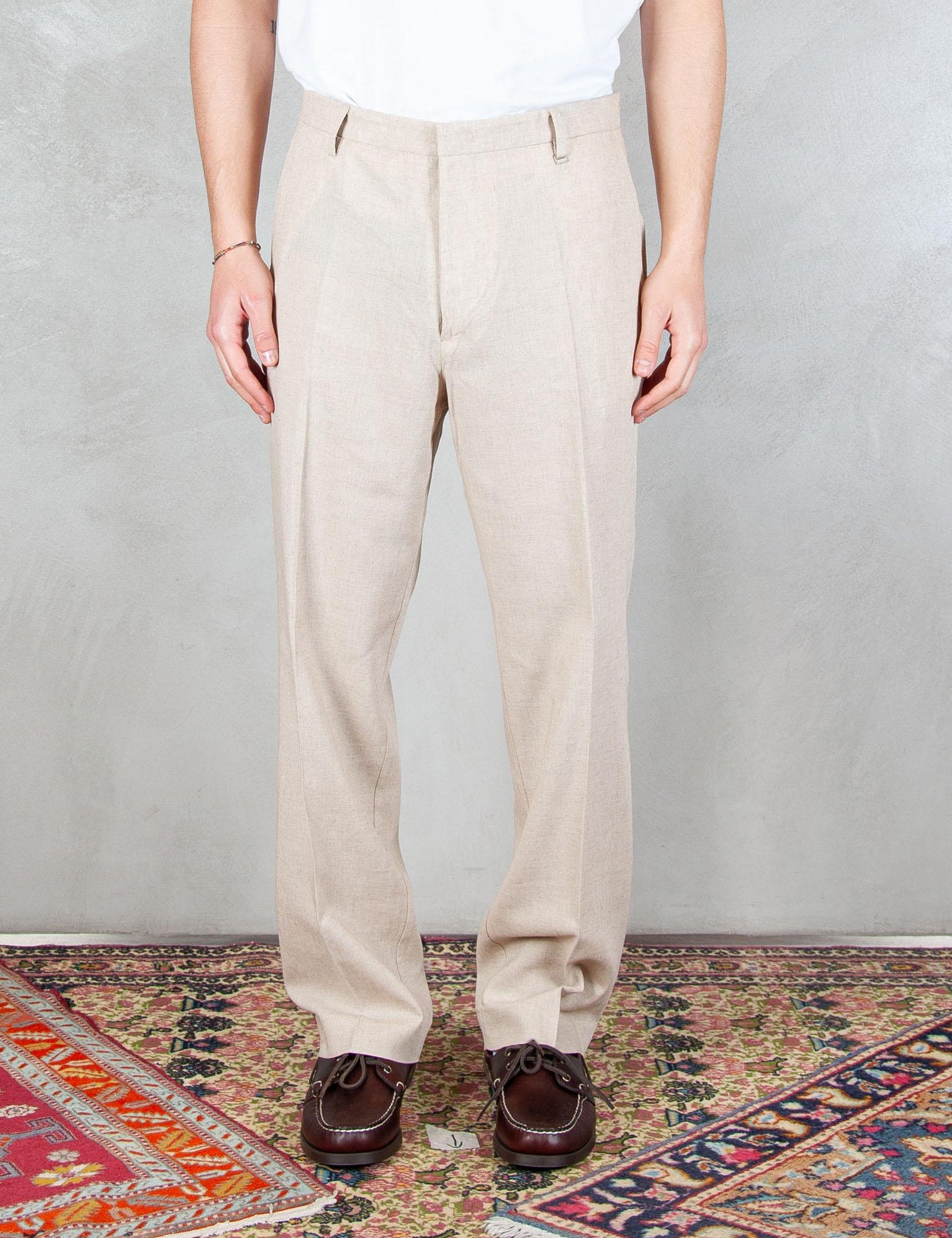>Pantalone Regular Lino PA3703 BEIGE I'm Brian 