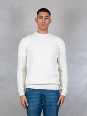 Luigi Gentile Maglia <BR/>Girocollo Treccia LG1202 02 Luigi Gentile 