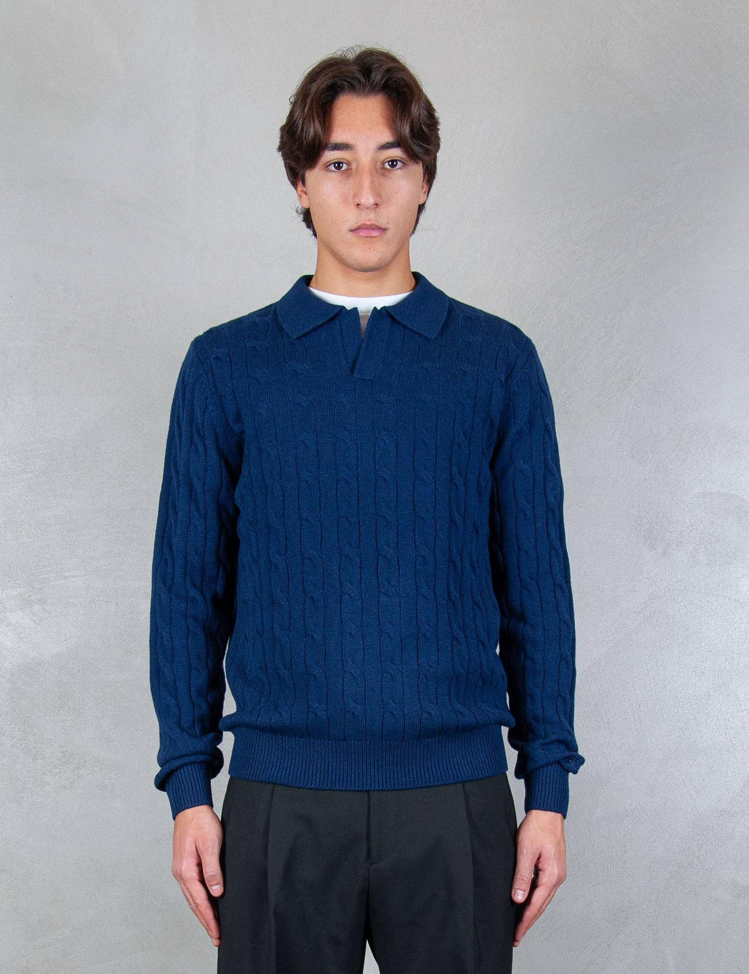 >Downing braid polo wool DOW0003 00017I MC2 St Barth 