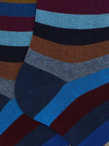 Calze lunghe uomo cotone blu righe pari AP103118 30822 Gallo 
