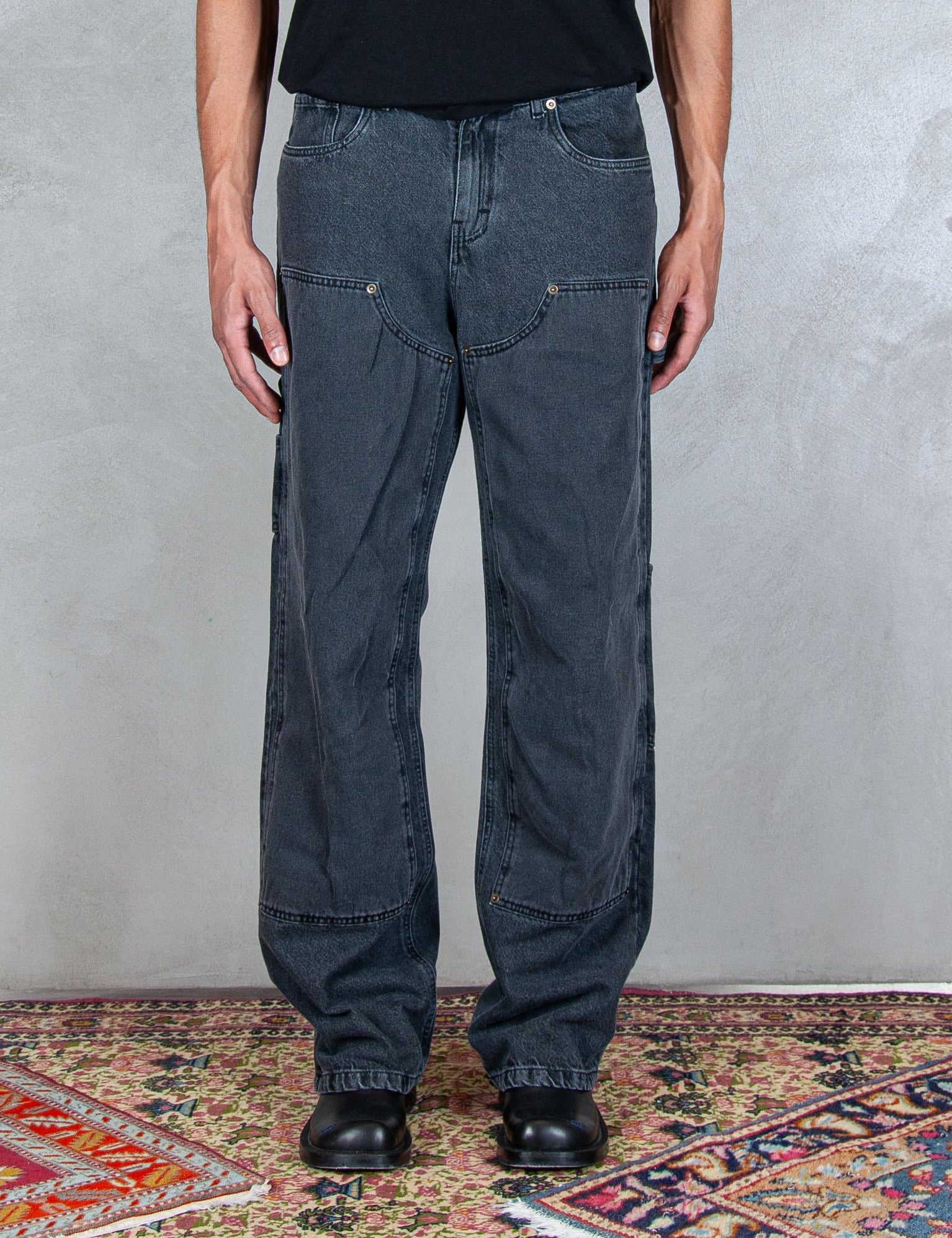 >Work Double Knee WORK BLK Hi Five 