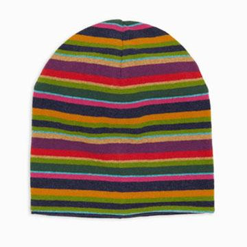 Berretto reversibile unisex pile blu righe multicolor AP104373 31605 Gallo 