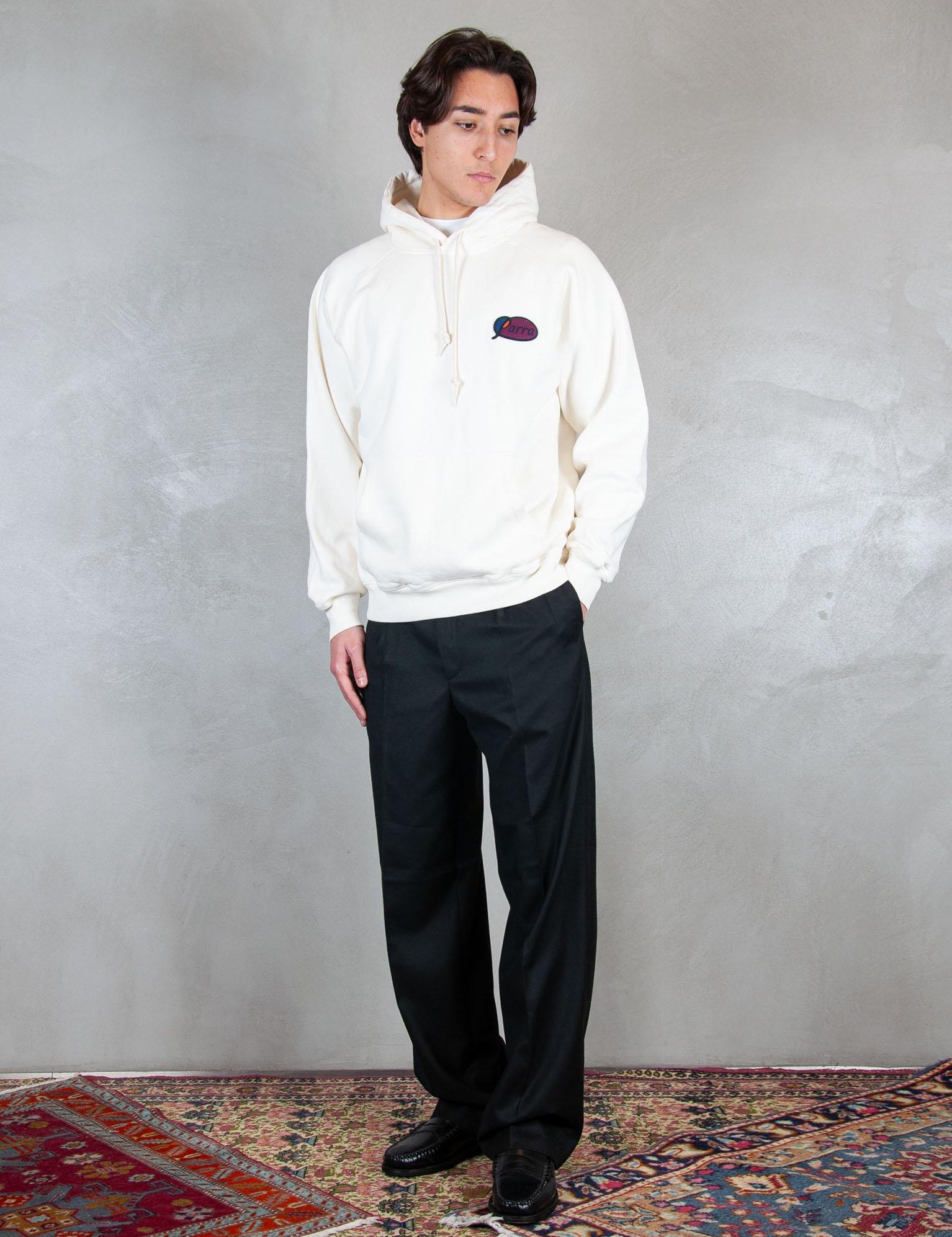 >Circled Script Logo hooded 54430 OFF WHITE Parra 