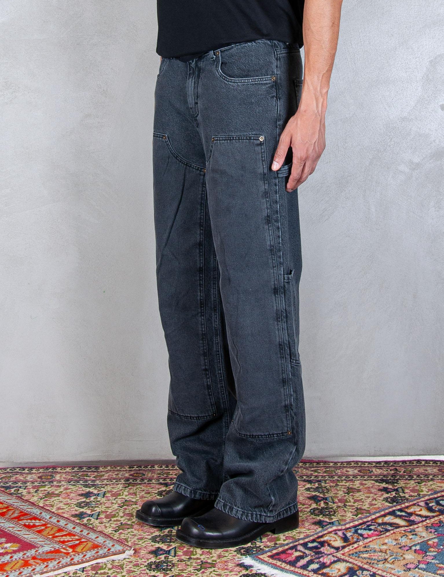 >Work Double Knee WORK BLK Hi Five 