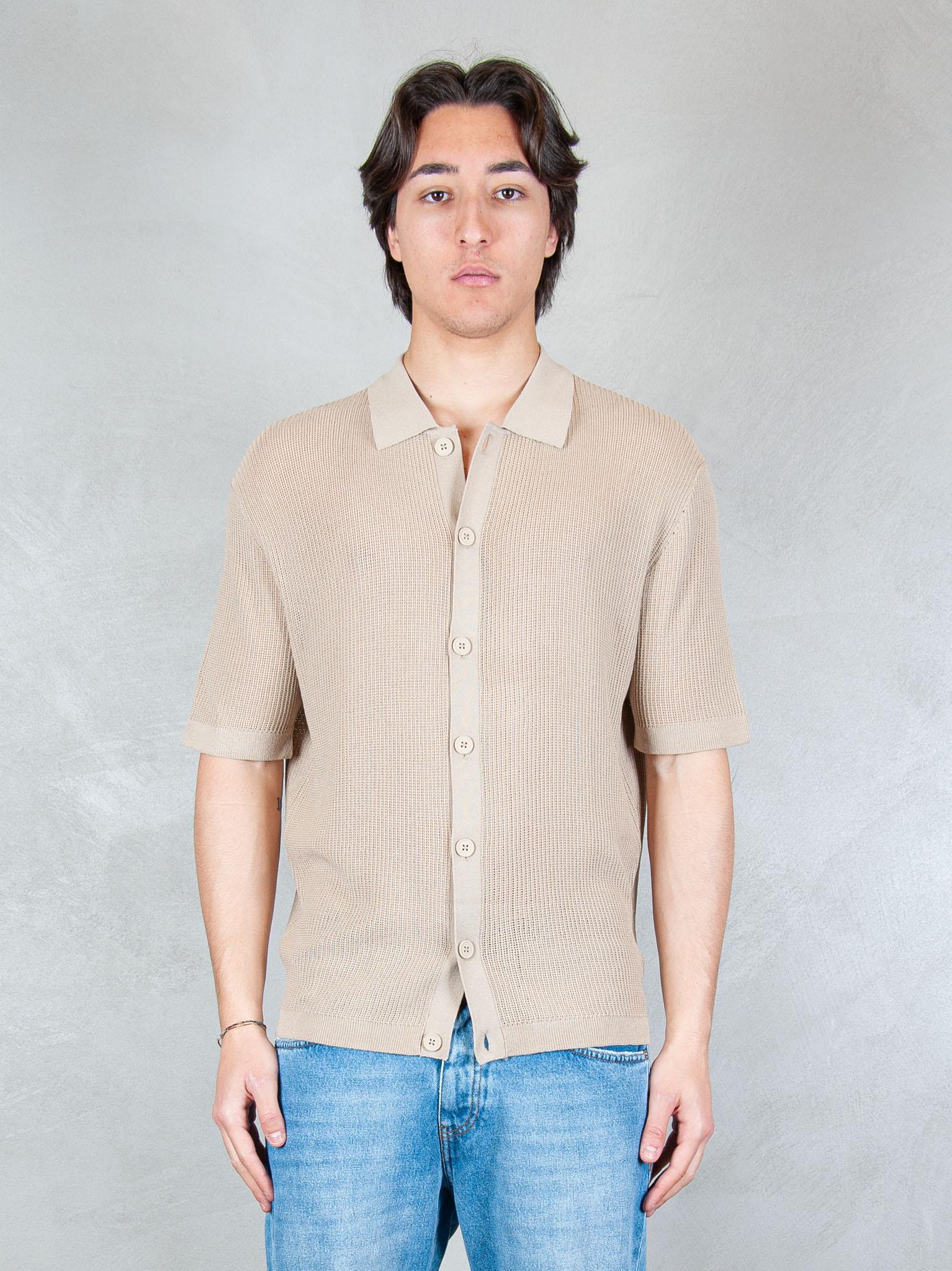 Seinse Maglia Camicia Traforata ME3204 BEIGE Seinse 