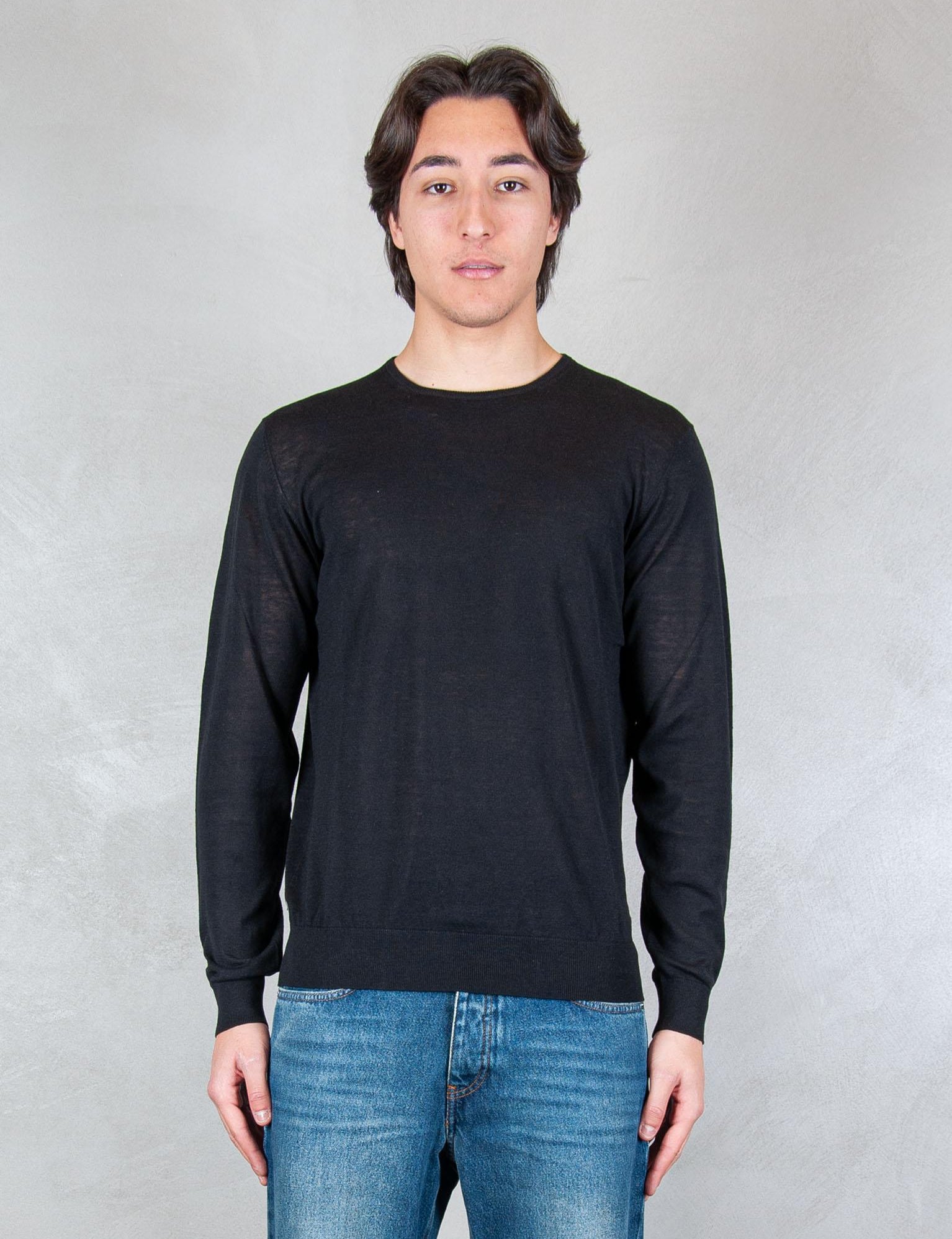 >Girocollo Cotone e Seta ME3318 NERO Seinse 