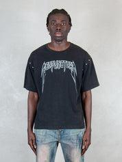 Acupuncture T-shirt   <BR/>Studded Metal STUDDED METAL WASHED BLACK Acupuncture 