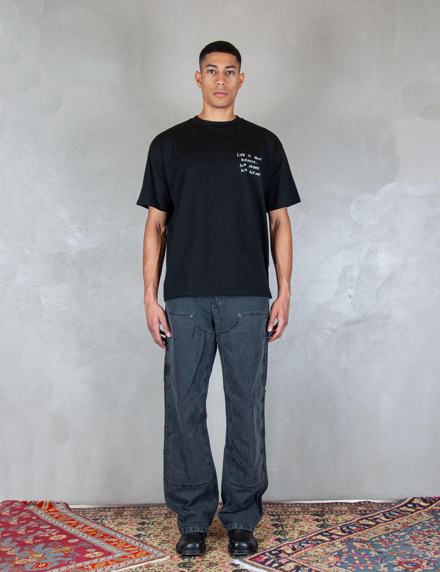 >Work Double Knee WORK BLK Hi Five 