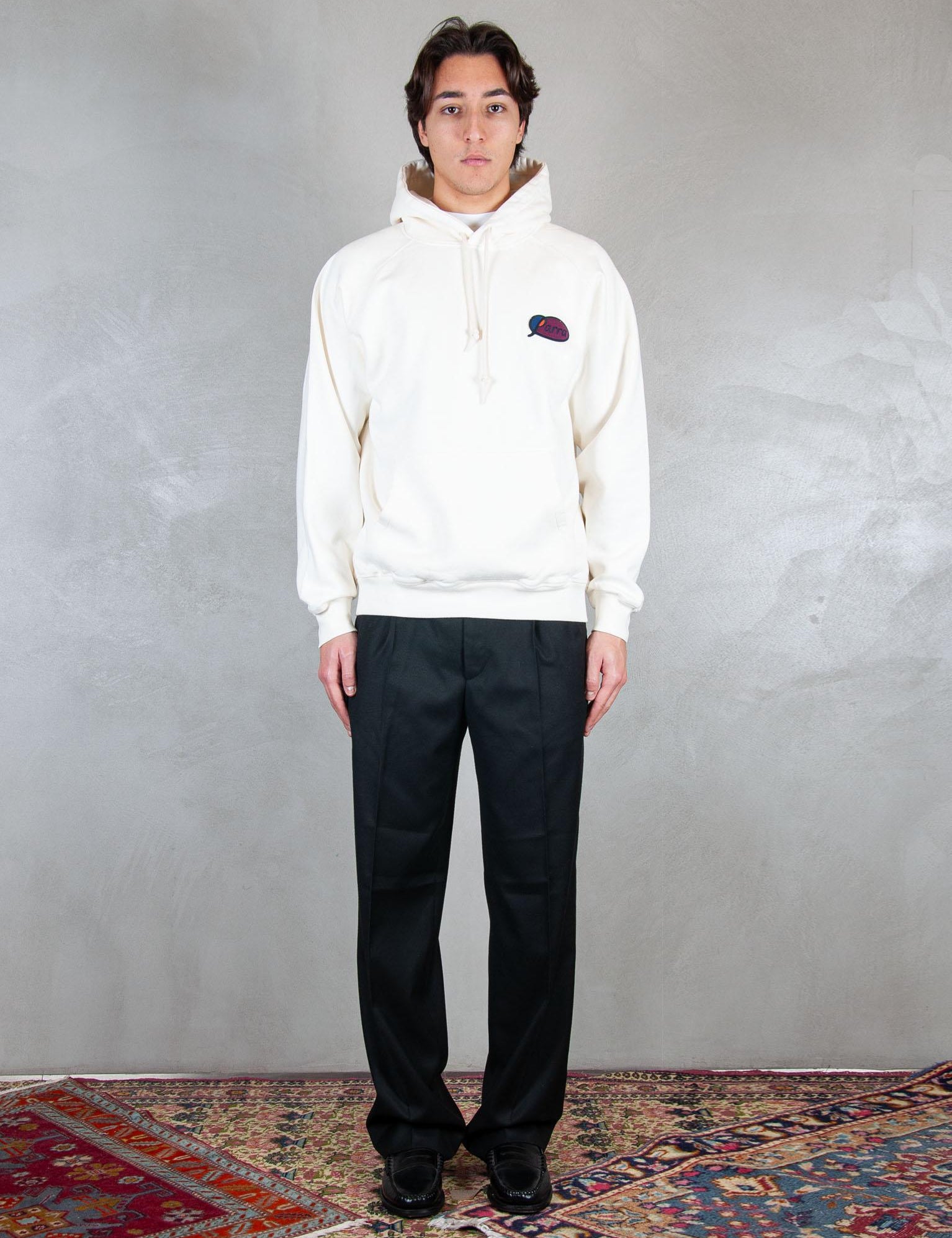 >Circled Script Logo hooded 54430 OFF WHITE Parra 