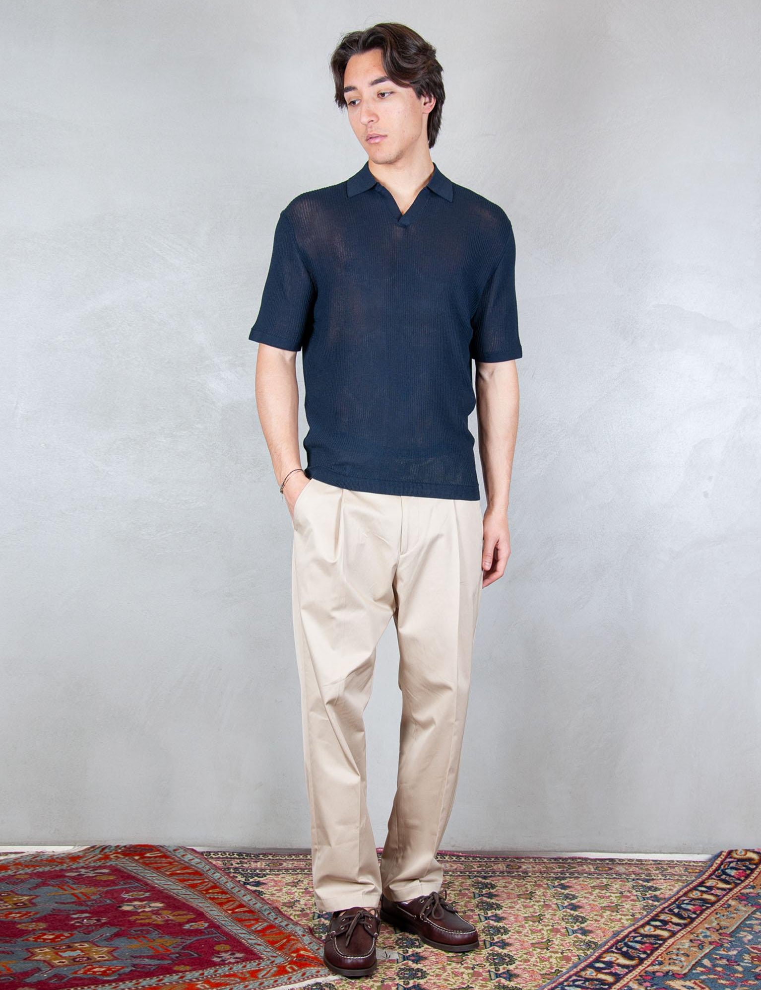>Polo Capri Traforata ME3203 BLUE NAVY Seinse 