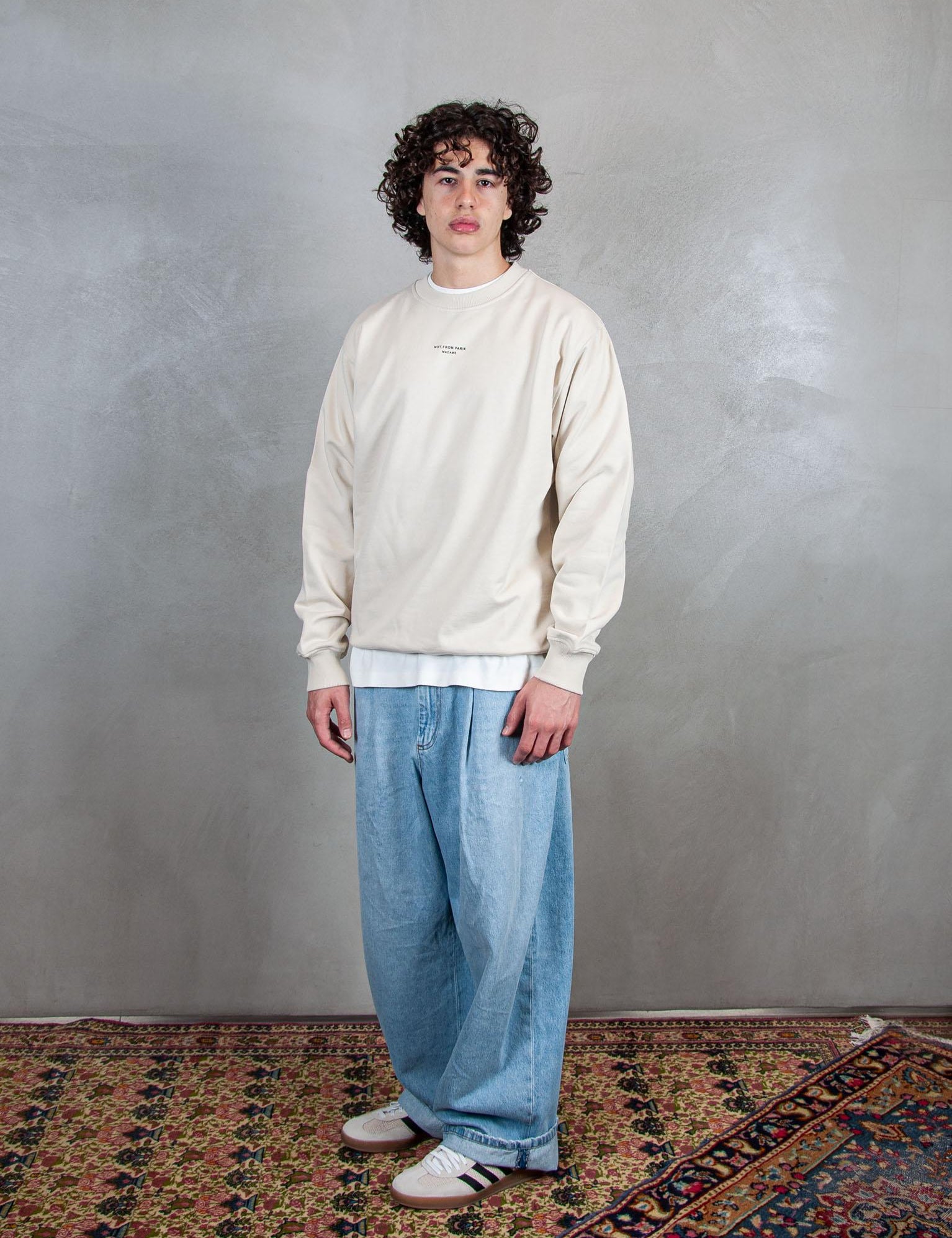 Le Sweatshirt Slogan Classique SW148-CO127 MT Drôle De Monsieur 