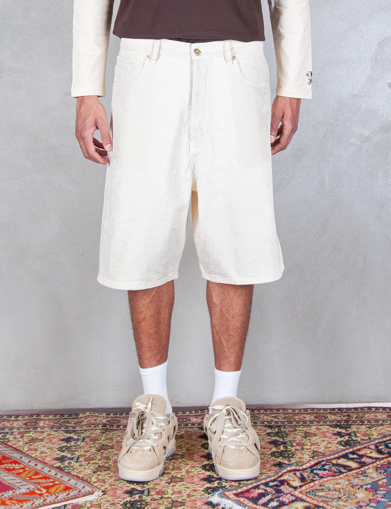 Le Short Baggy Écru G-BS147-CO188 OW Drôle De Monsieur 