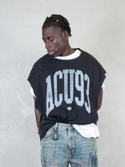 Acupuncture T-shirt <BR/>Touch Down TOUCH DOWN WASHED BLACK Acupuncture 