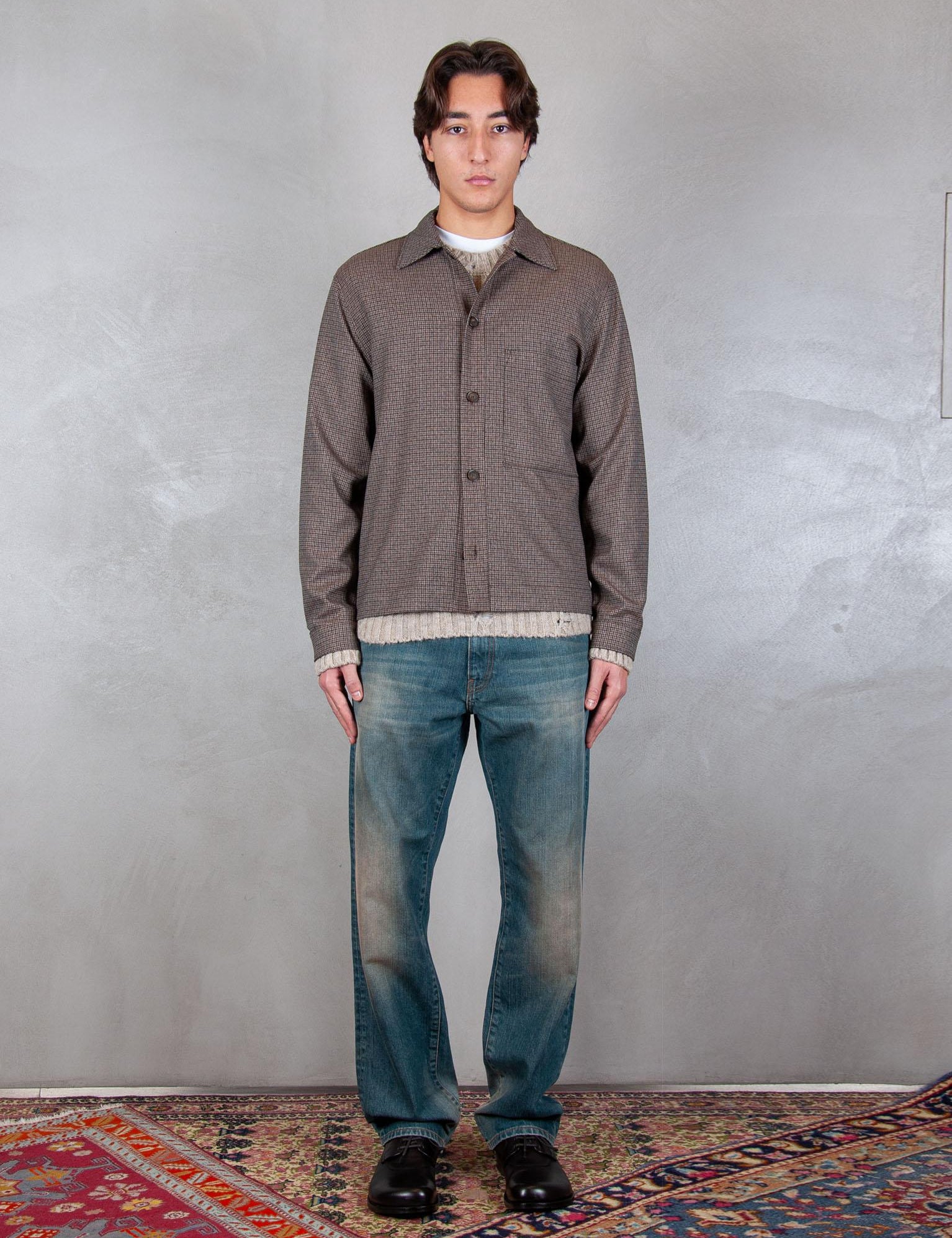 >Overshirt Principe di Galles CA3447 MORO I'm Brain 