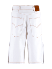 Rhinestoned Tongue Baggy Denim Shorts SP10-TW26A24 WHT BLUEMARBLE 