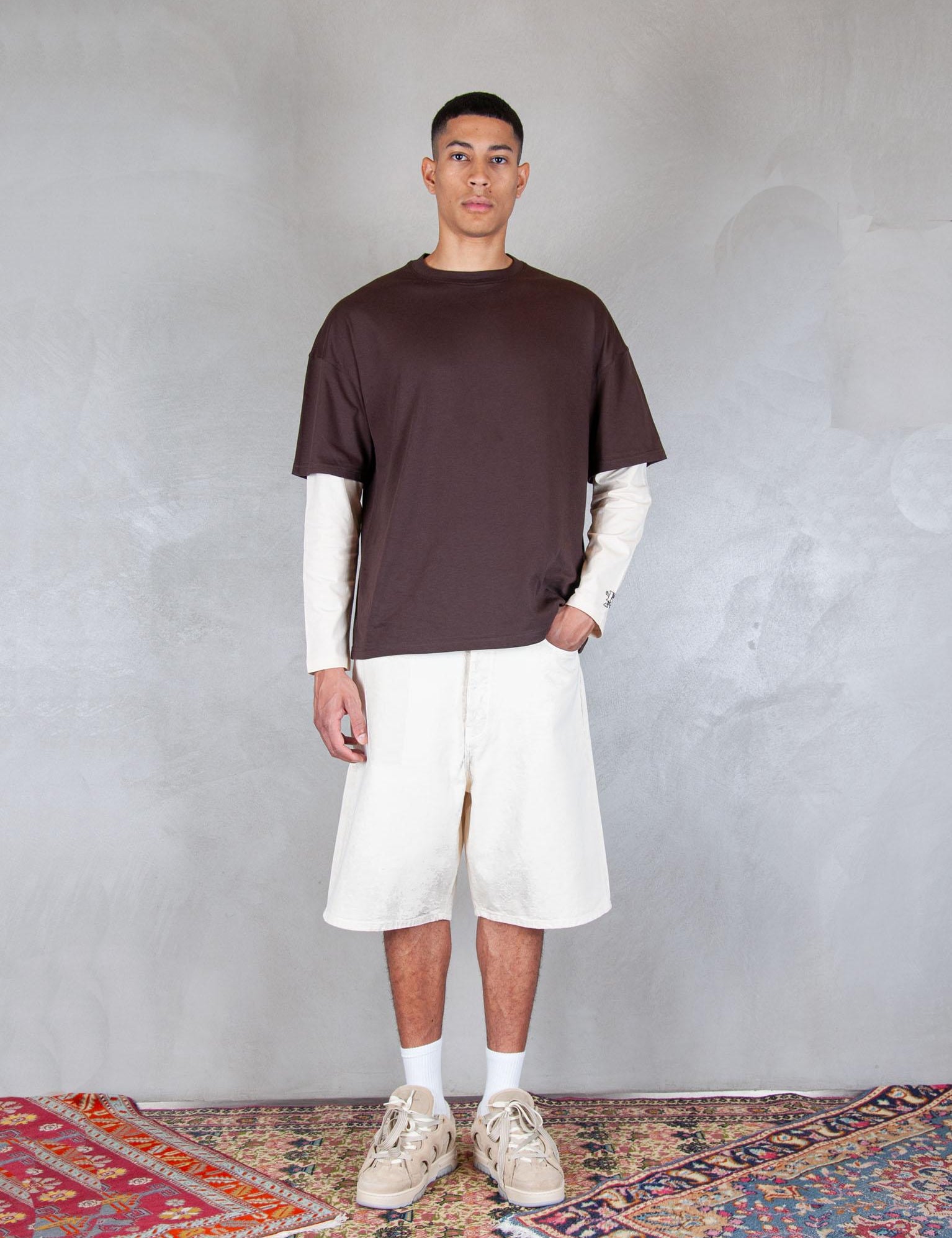 >Le Short Baggy Écru G-BS147-CO188 OW Drôle De Monsieur 