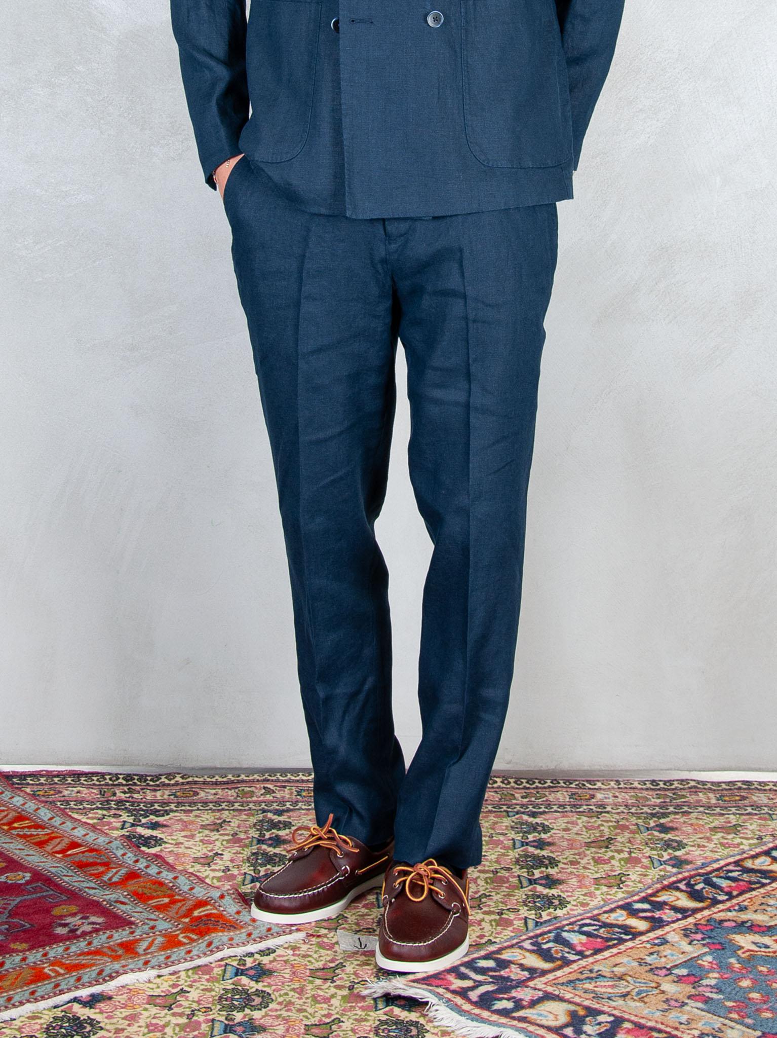 Seinse Pantaloni Lino PSE1523 BLUE NAVY Seinse 