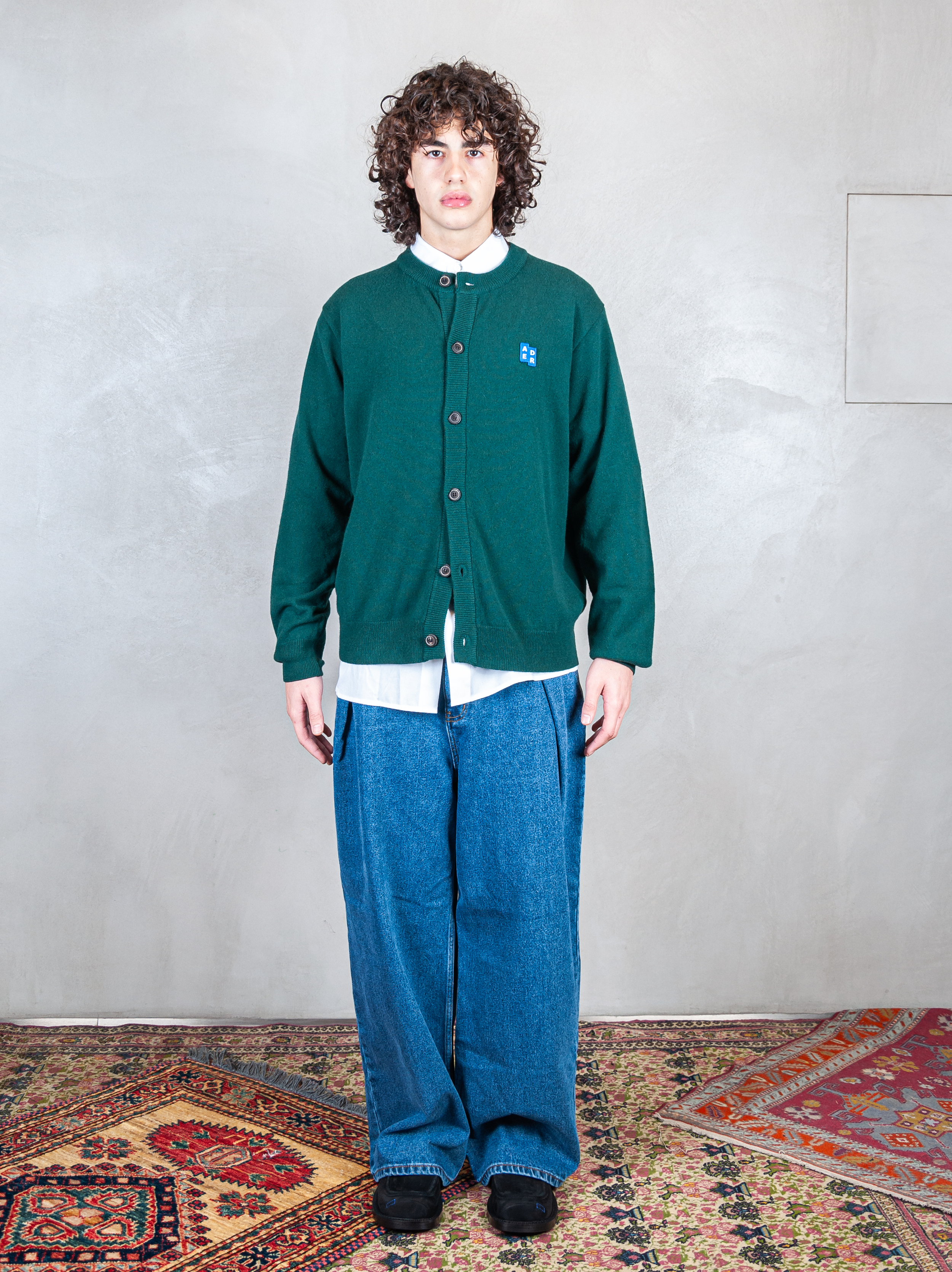 Ader Error Maglia Regular Cardigan BMSGFYKT0702 GN-GREEN Ader Error 